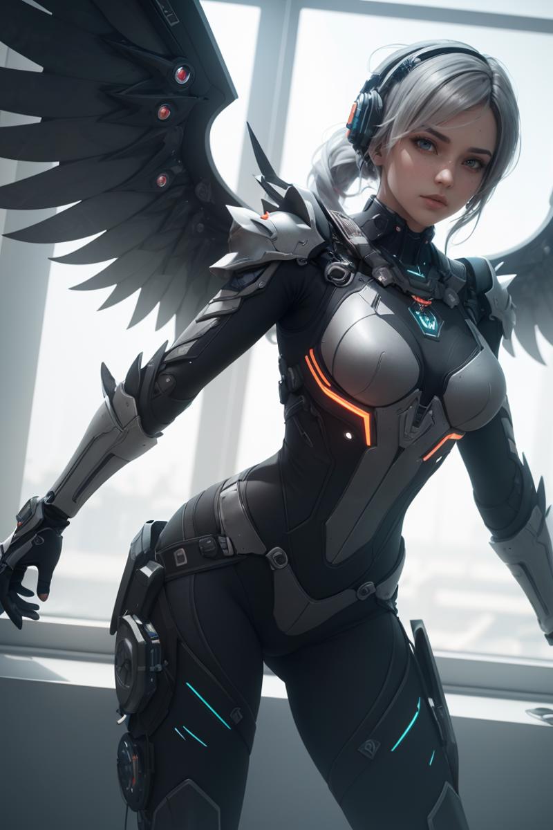 400137-71335332-Two mechanical wings,((Best quality)),((masterpiece)),(detailed_1.2),3D,an image of a beautiful cyberpunk female with all black.png